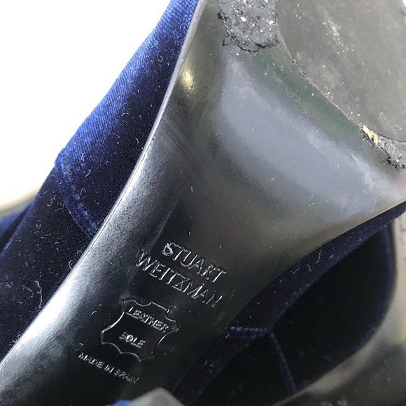 Stuart Weitzman dark blue velvet OTK boots - Picture 9 of 10